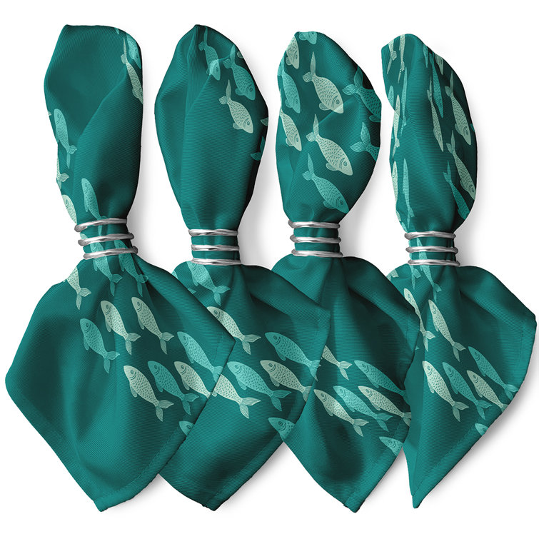 Highland Dunes Set Of 4 Fish Line Cloth Napkins Wayfair.co.uk